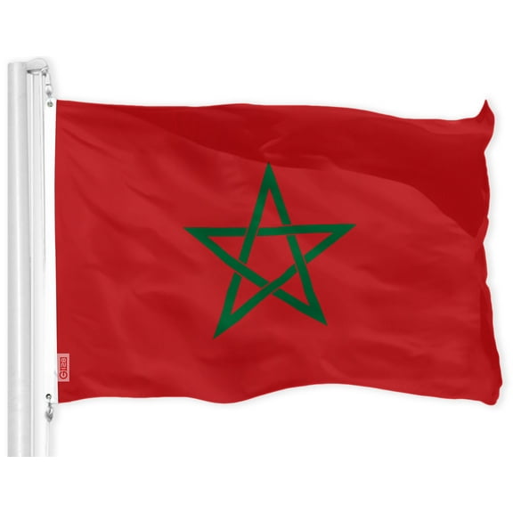 G128 - Morocco Moroccan Flag 3x5 ft Printed Brass Grommets 150D Quality Polyester Flag Indoor/Outdoor - Much Thicker and More Durable than 100D and 75D Polyester