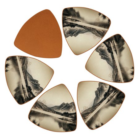 

YZUOUZY Home Decor Coffee Table Decor set of 6 Triangle Personalized Coasters Snake Fruit White Background