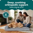 thumbnail image 2 of FurHaven Pet Products Plush Faux Fur & Almond Print Orthopedic Deluxe L-Chaise Sofa Pet Bed for Dogs & Cats - Gray Almonds, Jumbo, 2 of 9