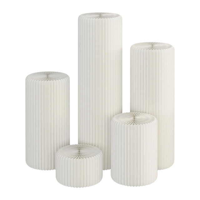 twisto Cylinder Pedestal Stand Foldable Cake Stand Prop Countertop Display Plinth Pillar Round Riser Table for Flower Dressing Room 5Pcs 18 38 58 78cm