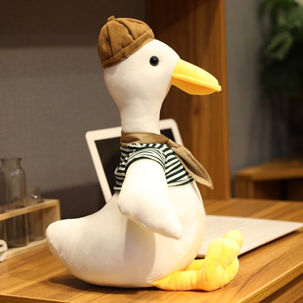 Ins - Almohada de pintor de peluche de ganso blanco, juguete lindo, muñeco de peluche de alta calidad, regalo divertido y suave para niños y amigos zhangyuxiang LED
