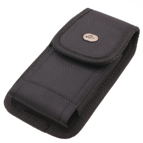Rugged Case Belt Clip for iPhone 13 Mini/12 Mini - Holster Canvas Cover Pouch Carry Protective Black M4R
