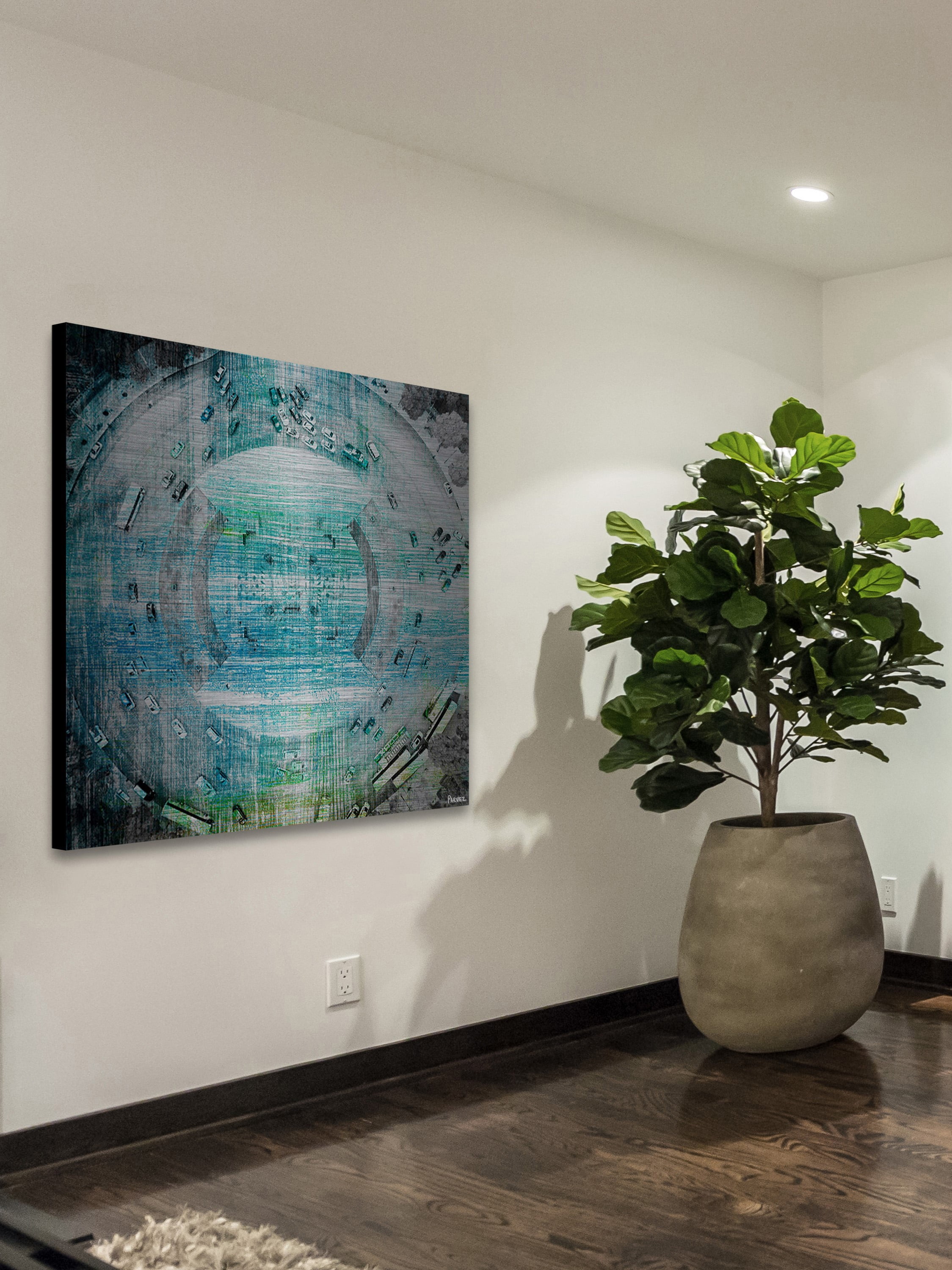 "Wrong Way Circle" Painting Print on Brushed Aluminum