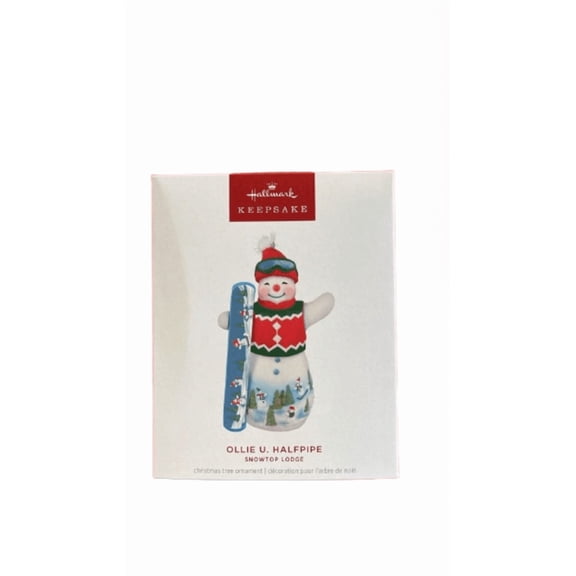 Hallmark 2025 Keepsake Snowtop Lodge Ollie U. Halfpipe Porcelain Ornament New