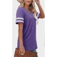 thumbnail image 2 of Casual V Neck Loose Fit Women Summer Short Sleeve Tunic Tops, 2 of 4