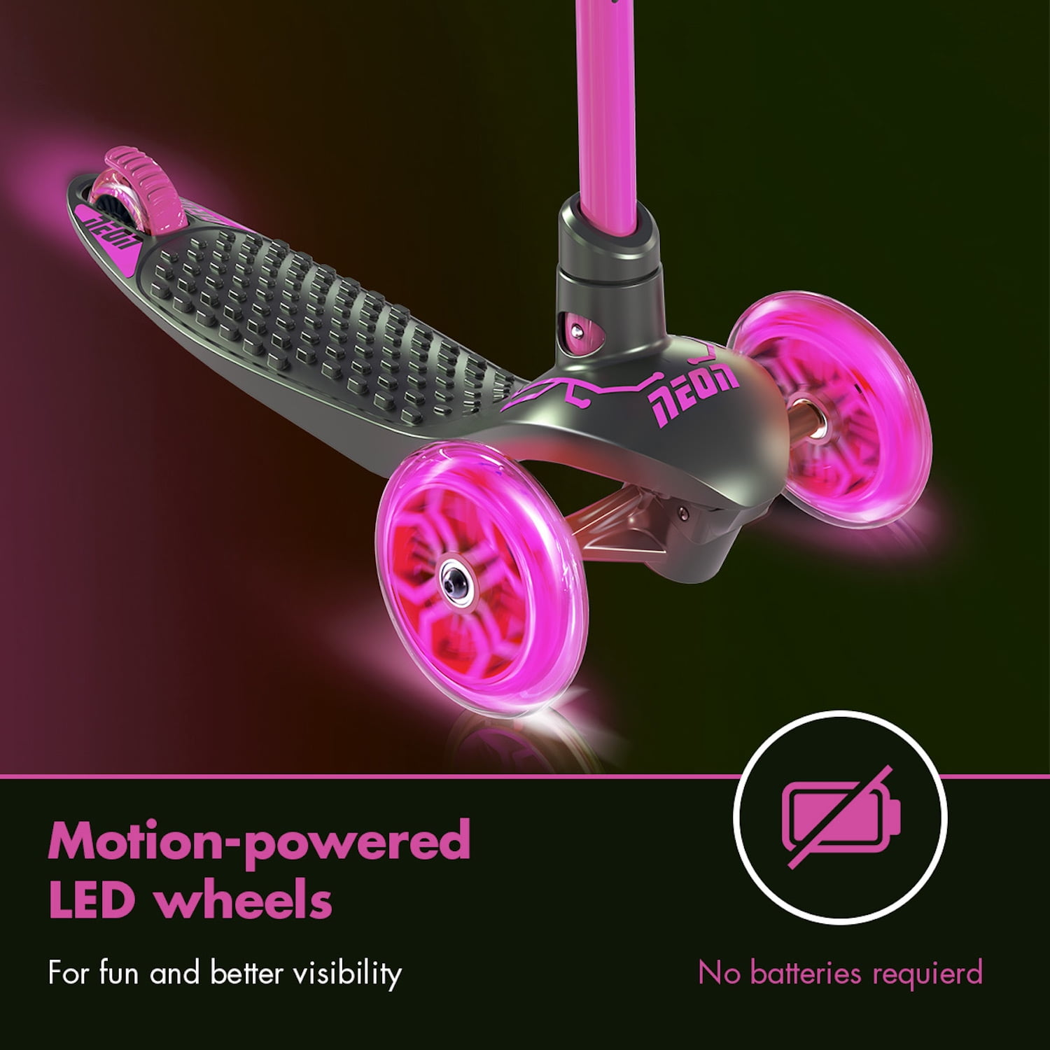NEON Glider Three Wheel for Kids with LED Wheels Pink for Kids to 5 years - Walmart.com