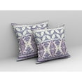 thumbnail image 5 of Nandini Flowers Throw Pillow in White and Purple 16x16, 5 of 9