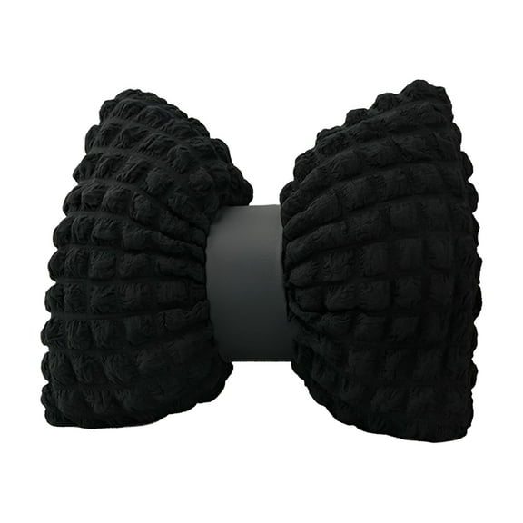 LAMIRO Soft Furry Bow Throw Pillows Cute Bowknot Plush Pillow Home Decor Stuffed Bow Lumbar Pillow Decorative Throw Pillow for Bed Couch Living Room Decor