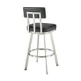 thumbnail image 4 of Armen Living Indoor Jinab Swivel Bar Stool in Brushed Stainless Steel with White Faux Leather, 4 of 11