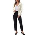 thumbnail image 3 of INSPIRE CHIC Women's Work Blazers Lapel Collar Long Sleeve Suit Jacket Cream White XL, 3 of 7