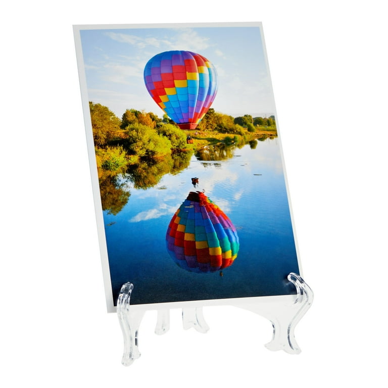 24 Pack Small Clear Easel Table Top Easels for Display, 5.3 in 