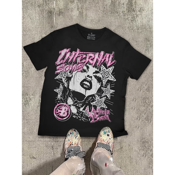 Men's Y2K Grunge Gothic Graphic Print Streetwear T-Shirt