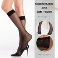 thumbnail image 2 of Guardurnaity Medias hasta la rodilla de seda con estilo para mujer, 20 Uds., seguras, exquisitas, artesanales, transparentes hasta la rodilla Medias, 2 of 6