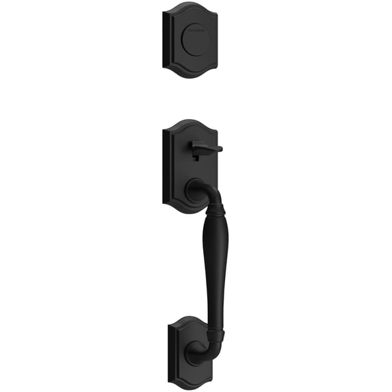 Baldwin Reserve FDWESXDECRTAR190 Full Dummy Westcliff Handleset Right Hand Decorative Lever and Traditional Arch Rose Satin Black Finish