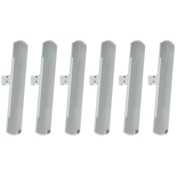 (6) JBL COL600-WH 24" White 70V Commercial Slim Column Wall Mount Array Speakers