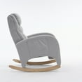 thumbnail image 4 of Nursery Rocking Chair with Retractable Footrest, High Back Adjustable Recliner Chair, Fabric Accent Chair for Nursery, Living Room, and Bedroom, 4 of 7