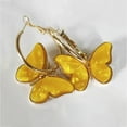 thumbnail image 3 of Hoop Dangle Earrings Butterfly  Vintage Huggie Hoop Earrings Pierced Earrings, 3 of 6
