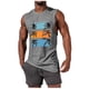 thumbnail image 2 of Camiseta sin mangas de cuello redondo para hombre, informal, a la moda, con estampado, deportiva, de poliéster, 2 of 5