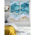 thumbnail image 2 of Aqua Ombre Beach Sheer Curtains 72 Inch Length 2 Panels Set, Coastal Nautical Summer Seaside Voile Window Treatment Rod Pocket Curtains Sheers Drapes for Bedroom/Living Room/Kitchen 52"x72"x2, 2 of 7