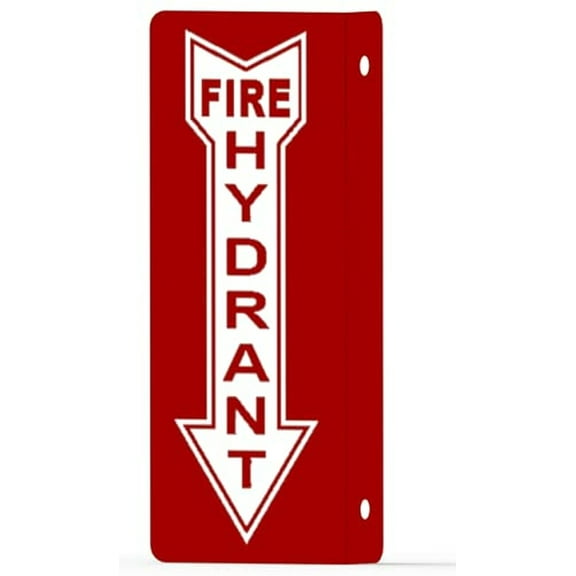 FIRE Hydrant Arrow Down Projection Sign-FIRE Hydrant Arrow Down Hallway Sign (RED, Aluminium, 4X10, 90D Sign)-ESPECTADORA LINE (ref-2201)