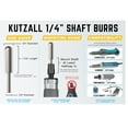 thumbnail image 3 of Kutzall Original Ball Nose Burr, 1/8" Shaft, Fine, Bn-14-Eg, 3 of 7