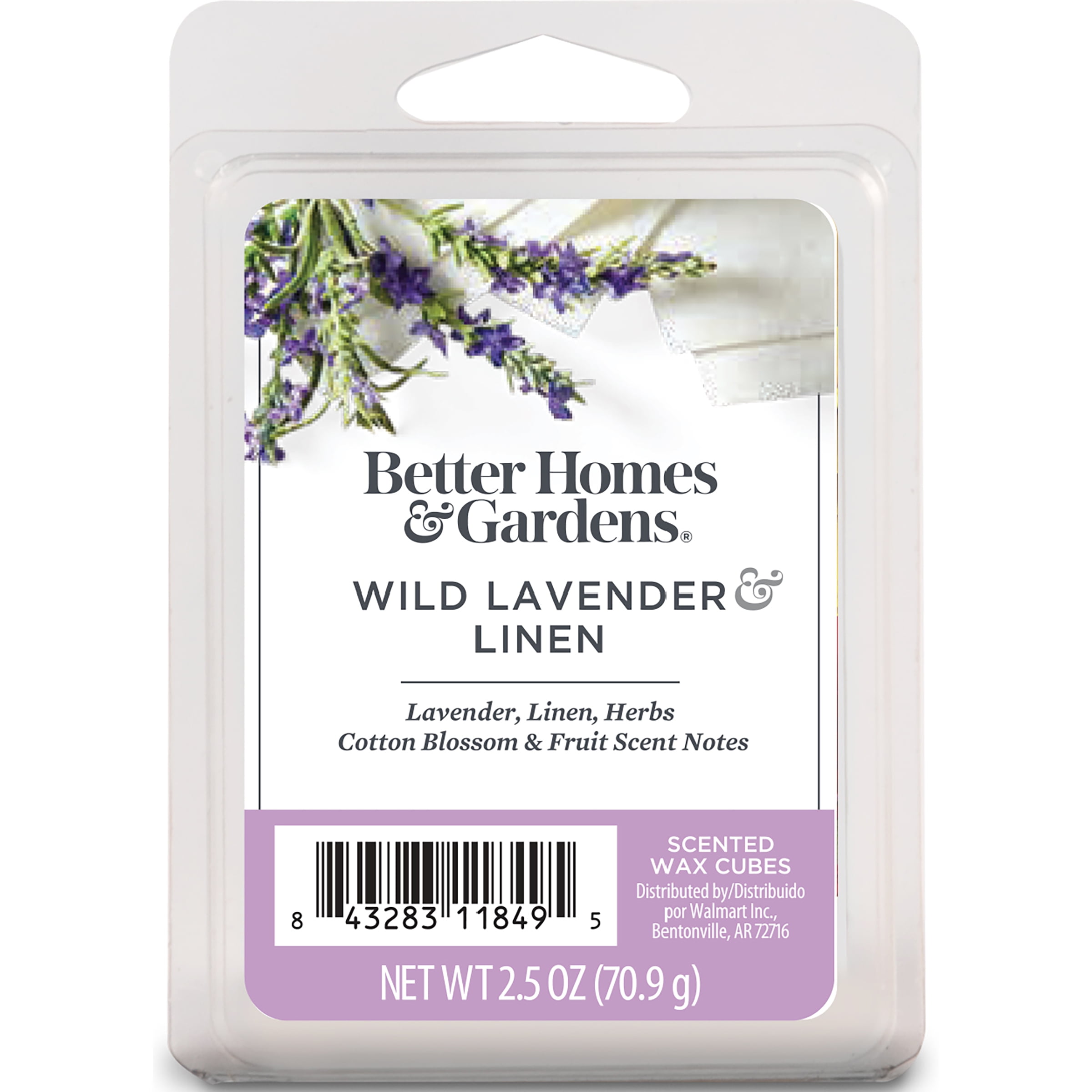 Wild Lavender Linen Scented Wax Melts, Better Homes & Gardens, 2.5 oz (1-Pack)