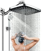12inch High Pressure Heavy Rainfall Handheld Shower Combo,304 Stainless Steel Bath Rain Showerhead, 5 Setting