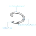thumbnail image 3 of Unique Bargains 50Pcs Open Jump Rings, 10mm Stainless Steel O Rings, Split Rings Circle Clasp Connecting Rings, Silver, 3 of 7