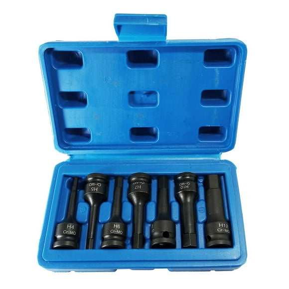 7pcs Impact Socket Bit Set 3/8-inch Drive Chrome Molybdenum