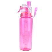 Qiilu Bouteille d'eau de sport, bouteille d'eau de pulvérisation, bouteille d'eau portable anti-fuite en plastique transparent portable de 600ML
