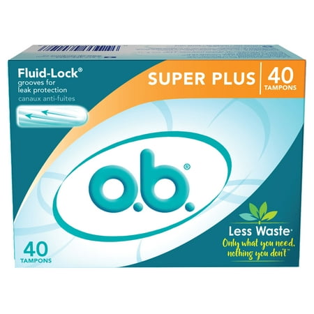 o.b. Original Applicator-Free Tampons, Unscented, Super Plus, 40