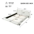 thumbnail image 4 of Christopher Knight Home Queen Upholstered Platform Bed  with Thick Headboard, White, 4 of 7