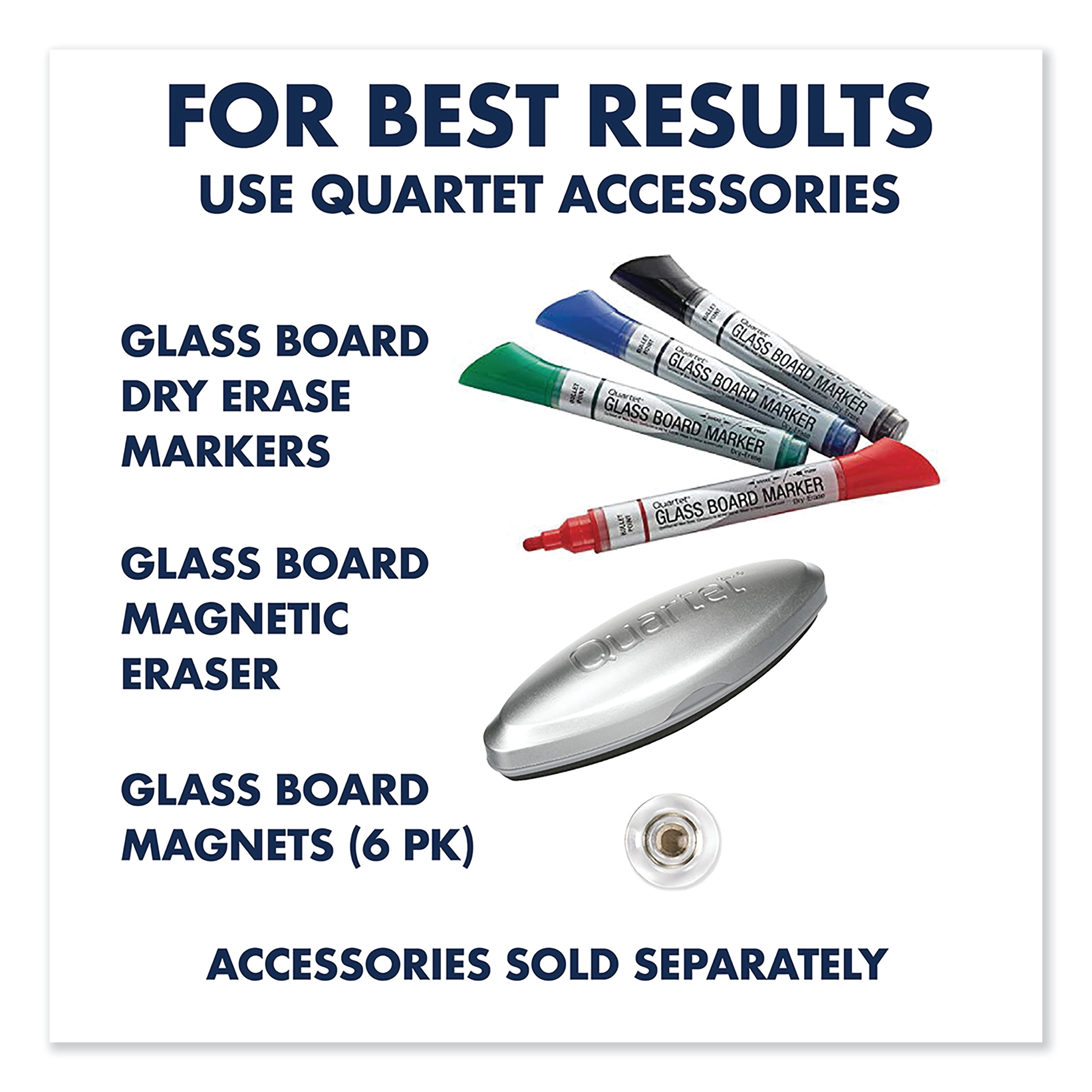 Quartet Desktop Magnetic Glass Dry-Erase Panel, 23" x 17", White -QRTGDP1723W