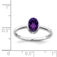 thumbnail image 3 of White Sterling Silver Ring Band Gemstone Amethyst Purple, 3 of 3