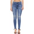 thumbnail image 1 of Pantalón denim mujer cintura alta skinny elástico slim fit desgastado cómodo 142-azul 2, 1 of 5