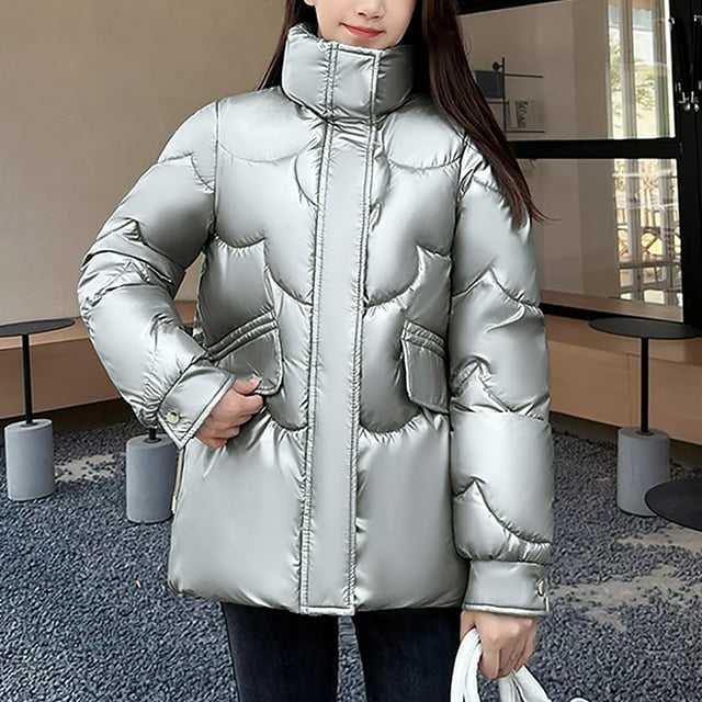 LSLJS Manteau Chaud pour Femmes avec Poches, Longue Veste d'Hiver à Manches Longues