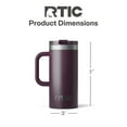 thumbnail image 4 of RTIC 16 oz Ceramic Lined Insulated Road Trip Travel Mug, Leak-Resistant Lid, Plum, 4 of 7