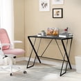 thumbnail image 3 of Home Casa Laptop Writing Study Table Simple Z-Shaped Metal Frame Desk Easy Assemble Space Saving Table for Home Office Study Room Living Room, Black, 3 of 9