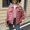 Red, variant on Women's Plaid Flannel Shacket Long Sleeve Casual Outwear Button Pocket Turndown Collar Woollen Coat Top