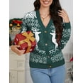thumbnail image 2 of Yesfashion Womens Christmas Casual Lightweight Long Sleeve Open Front Cardigan Sweaters, 2 of 8