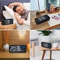 thumbnail image 5 of Digital Alarm Clock, LED Mirror Electronic Clock, Desk Clock with Voice Control, Dual Alarms, Snooze, 5 of 5