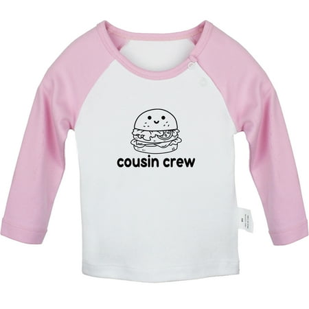 

Cousin Crew & Hamburger Image Print T shirt For Baby Newborn Babies T-shirts Infant Tops 0-24M Kids Graphic Tees Clothing (Long Pink Raglan T-shirt 6-12 Months)