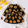 thumbnail image 6 of Mercatoo Toddler Kids Baby Girls Casual Long Sleeve Round Neck Sunflower Print Dress P𝐚rty Dress Clothes Sweater for Girl, 6 of 7