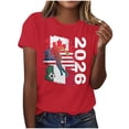 thumbnail image 3 of Busydd Soccer Print Graphic Tees for Women Fashion Holiday Short Sleeve T Shirts Summer Versatile Round Neck Women's Tops M, 3 of 7