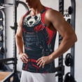 thumbnail image 5 of Uemuo Red Black Eastern Panda Warrior Pattern Men's Muscle Shirts Sleeveless Dry Fit Gym Workout Tank Top Lightweight Sports Tank Top Beach Tank Top, Loose-fit Sleeveless Shirt-XX-Large, 5 of 7