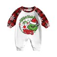 thumbnail image 3 of Conjuntos de pijamas navideños familiares a juego Grinch 2024, pijama de Grinch con parte superior y pantalones de pijama a cuadros, pijama de Grinch para niños y adultos para la familia, 9 Meses, 3 of 4