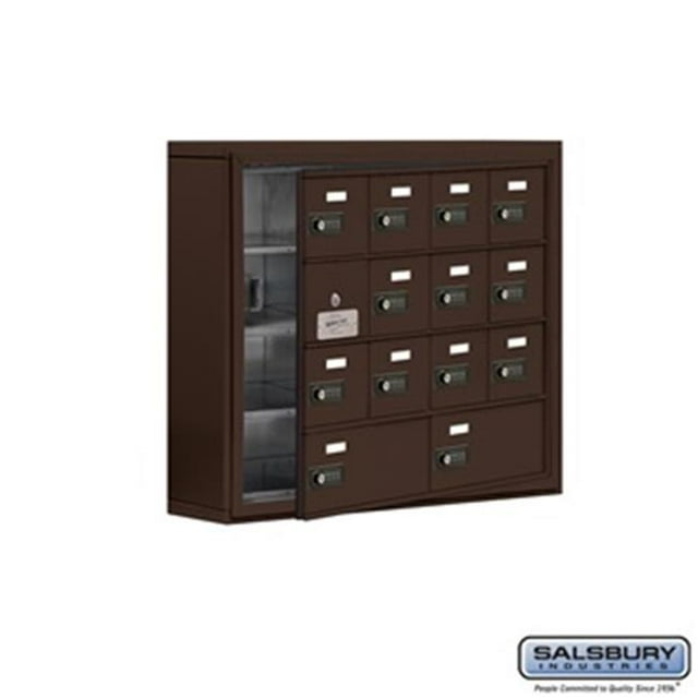 SalsburyIndustries 19145-14ZSC Cell Phone Storage Locker With Front Access Panel - 4 Door High Unit, Bronze