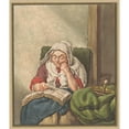 thumbnail image 2 of Pieter Christoffel Wonder 15x17 Gold Ornate Wood Frame and Double Matted Museum Art Print Titled - His Mother, Reading in the Bible (1790 - 1852), 2 of 4