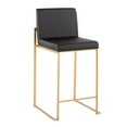 thumbnail image 4 of LumiSource Fuji High Back 26" Fixed-Height Counter Stool - Set of 3, 4 of 6