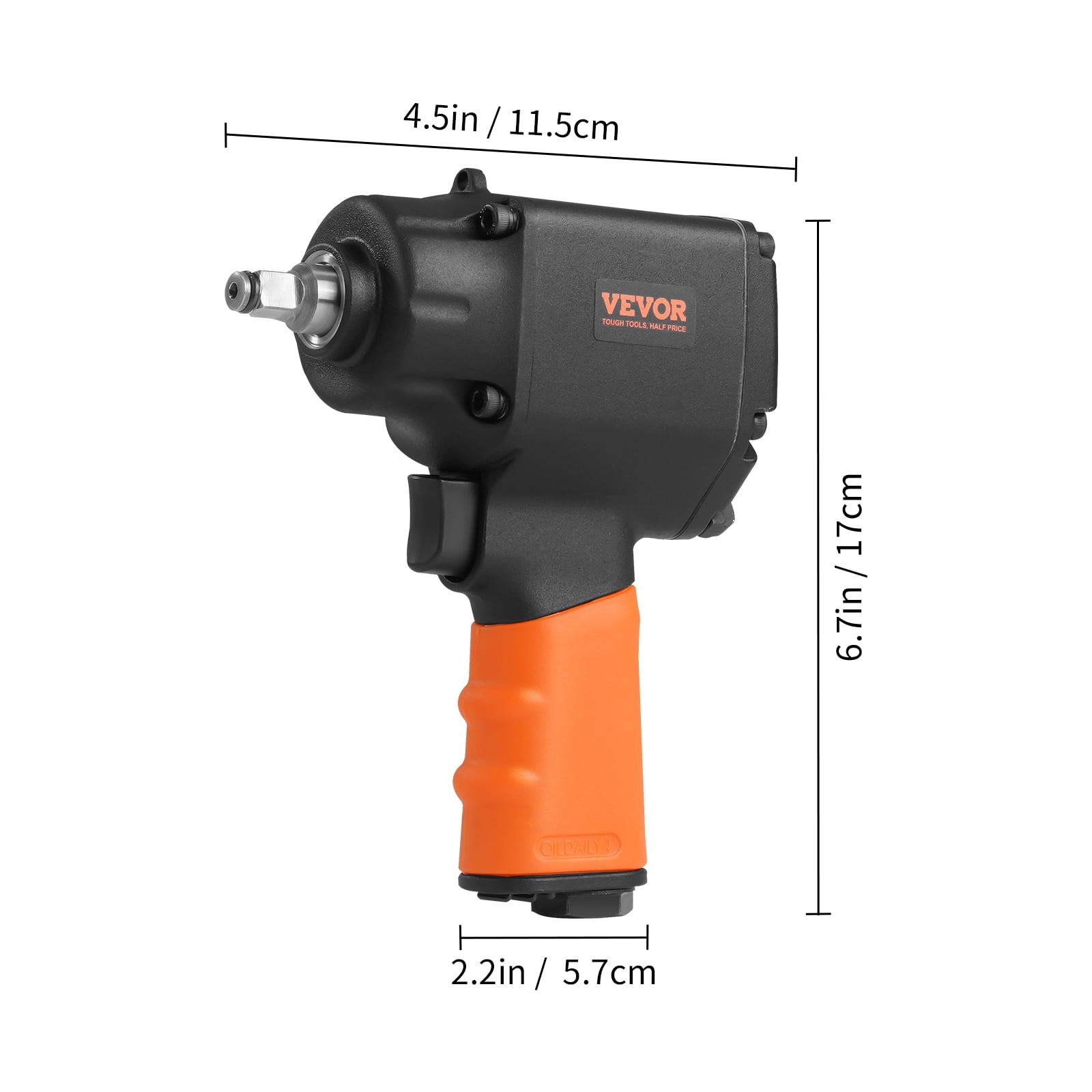 VEVOR Air Impact Wrench, 3/8-Inch Drive Air Impact Gun, Up to 690ft-lbs Nut-busting Torque, Lightweight Pneumatic Impact Wrench for Auto&nbsp;Repairs&nbsp;and&nbsp;Maintenance